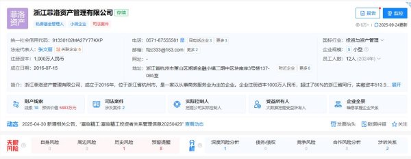金富宝 菲洛资产及总经理张文丽等被警示